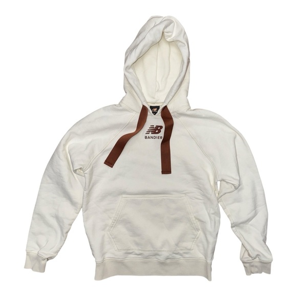 New Balance Cream and Brown Relaxed Hoodie - Picture 1 of 8
